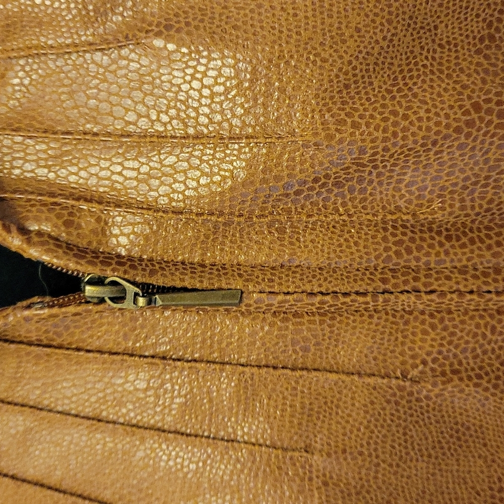 KIM ROGERS Caramel snakeskin textured print fully lined zip front jacket 16 New… - Picture 3 of 9